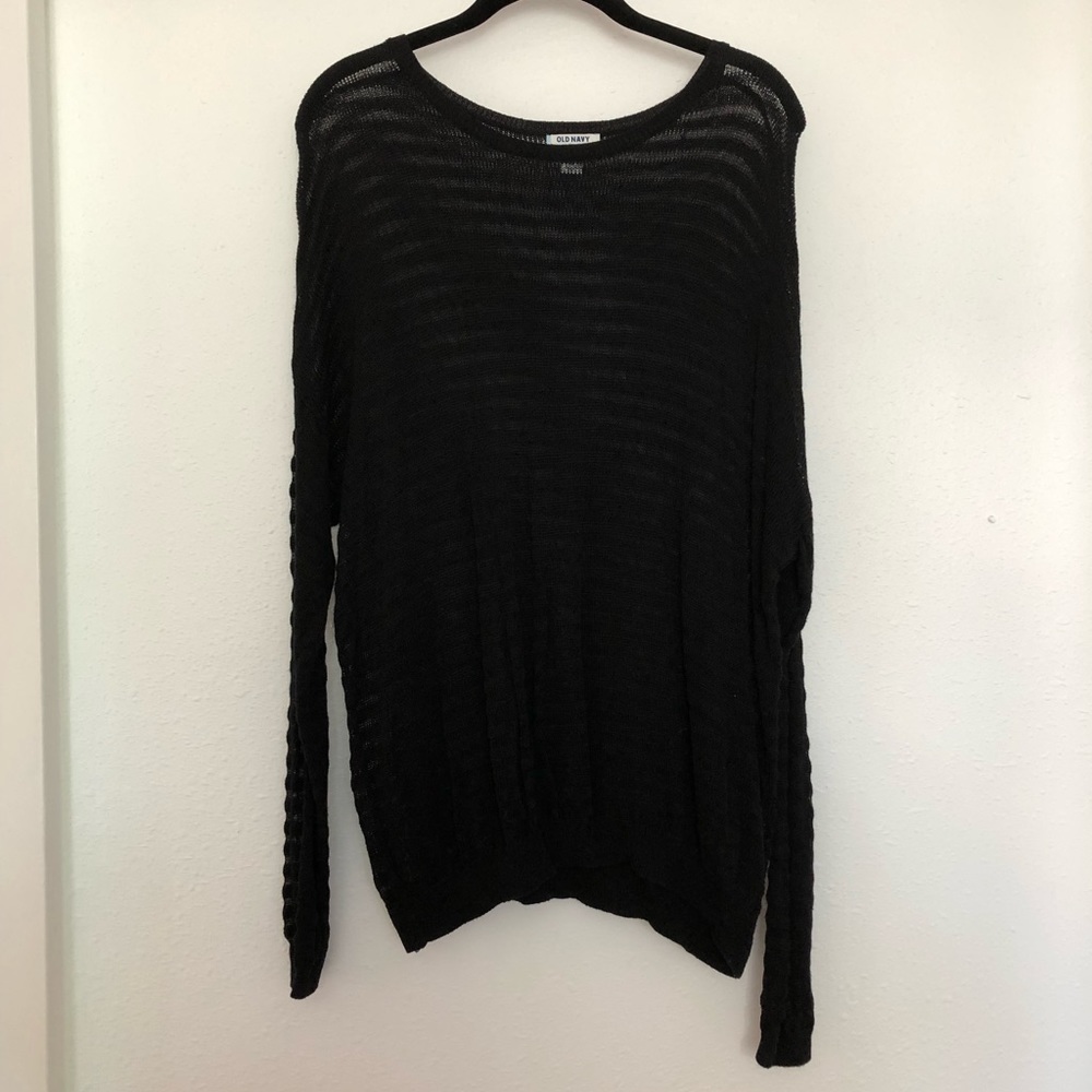 Black Sheet Knit Sweater
